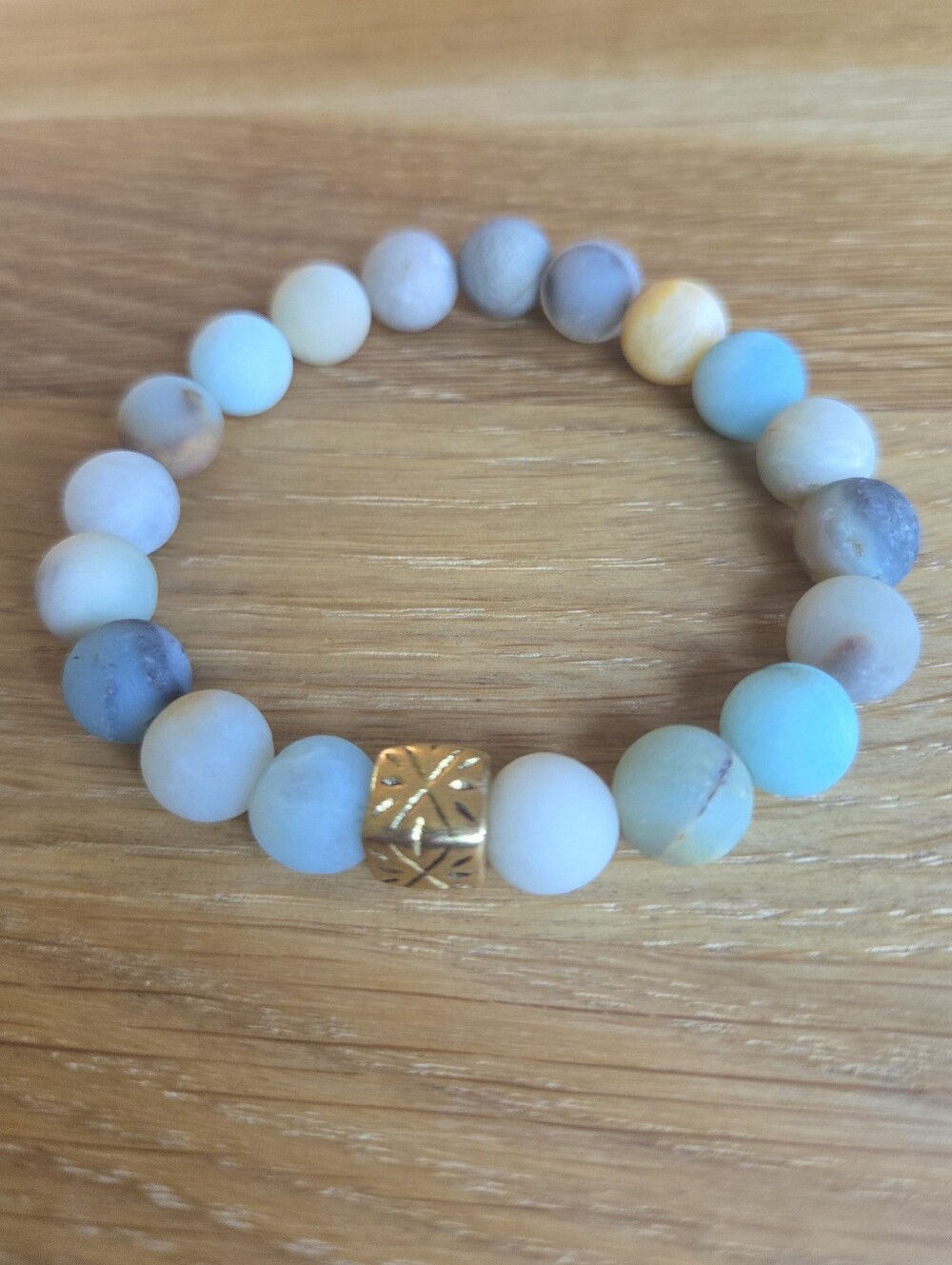 Amazonite Beaded Stretch Bracelet | Handmade - Picture 8 of 12
